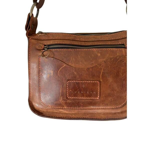Cuddigan Leather Day Tripper Crossbody Bag Purse Brown - Picture 15 of 16